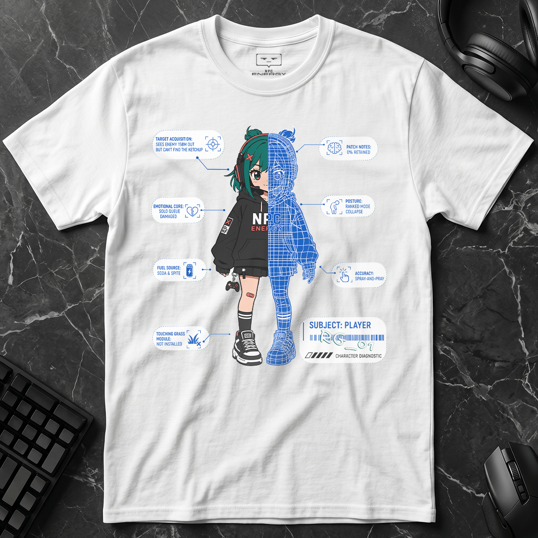 Gamer Split Blueprint T-Shirt